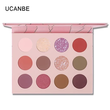 

12 Color Valentine's Day Gift Eyeshadow Palette Diamond Waterproof Smudge-proof Glitter Matte Eye Shadow Paleta De Sombra