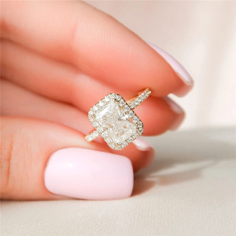 

Кольцо с муассанитом, белое золото, 1,8 карат, 8 х6 мм