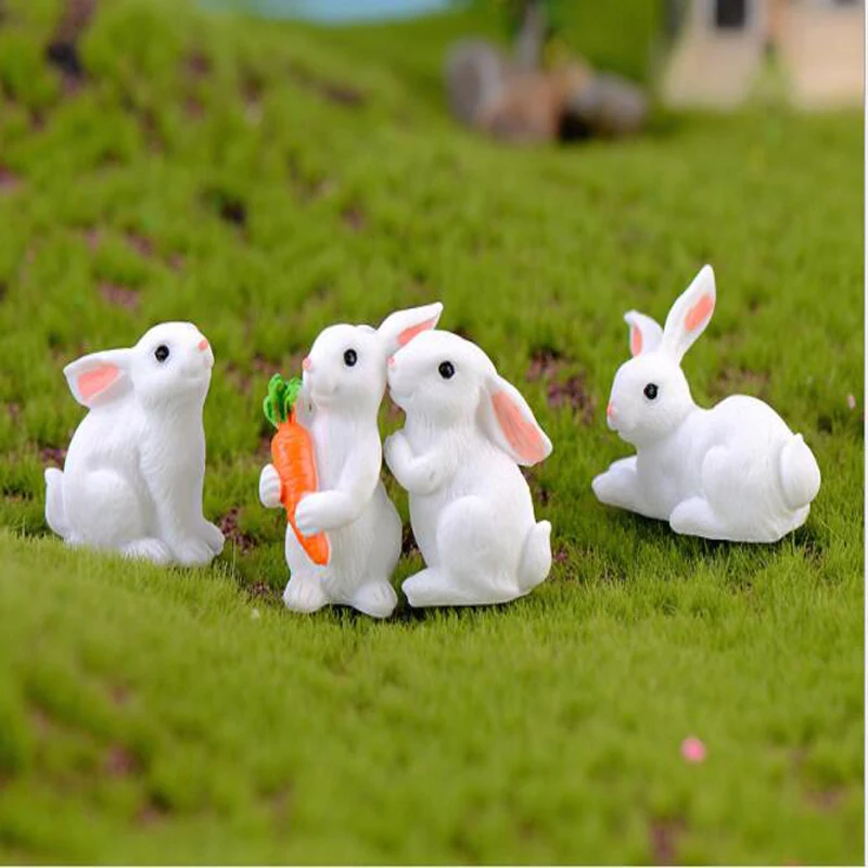 Кролик пасхальный декор миниатюрные фигурки животных из смолы ручной работы