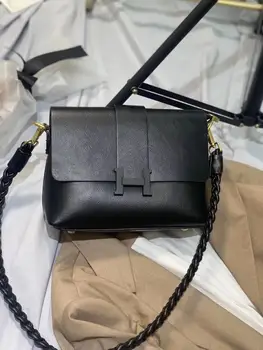 

Designer Luxury Brand H LOGO Handbag Real Cowhide Leather Bags for Women 2020 uesses Purses and Shoulder Bag Classic Retro bolso