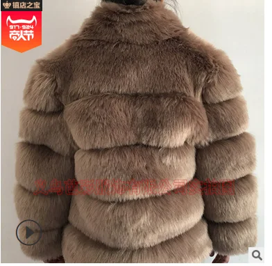 CAMEL Новинка, зимние пальто из искусственного лисьего меха, Женская Толстая куртка большого размера, повседневная верхняя одежда из искусственного меха, искусственный мех, теплое меховое пальто, пальто F618 - Цвет: CAMEL