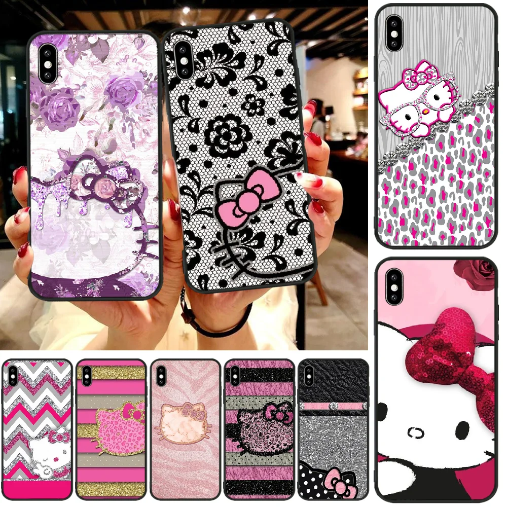 

OFFeier bling hello kitty Soft Silicone TPU Phone Cover For iphone6 6s plus 7 8 7 8 plus X XR XS MAX 11 Pro Max Cover