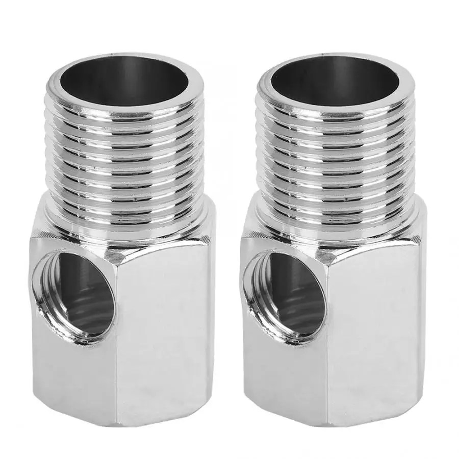 2Pcs G1/2in Zinc Alloy 3 Way Connector Fitting Accessories for Water Purifier Use Water Connector