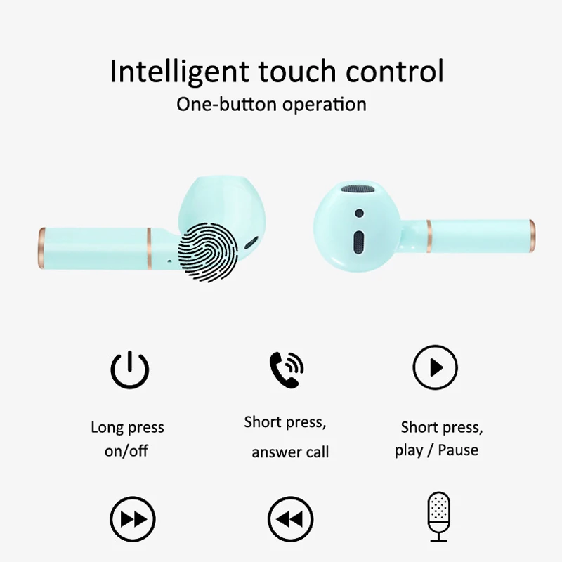 Беспроводные наушники TWS с микрофоном Музыка Touch Водонепроницаемая bluetooth