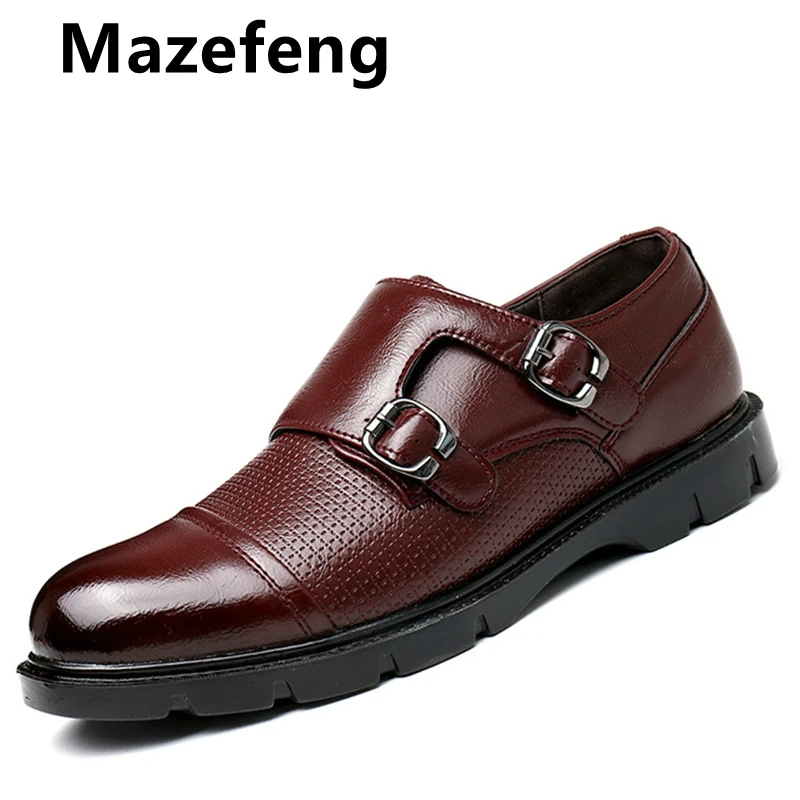 Mazefeng/роскошные мужские туфли на плоской подошве; повседневные мужские туфли-оксфорды из натуральной кожи; модельные туфли на шнуровке; Sapato; Мужская обувь; Homme Cuir