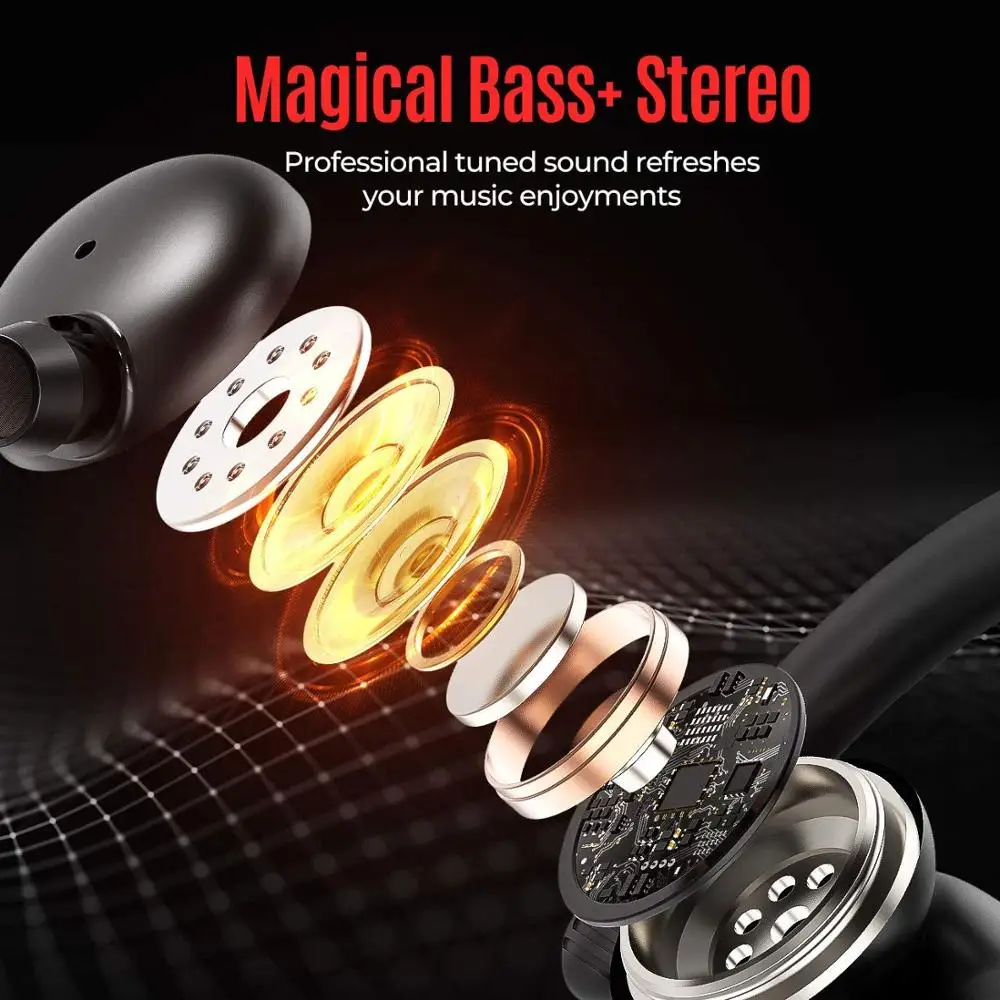 Mpow Flame Lite Wireless Earbuds Sport Earphones In-Ear Bluetooth Bass+ IPX7 Waterproof Earbuds with 30H Playtime&Charging Case