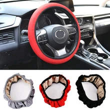 

Car Steering Wheel Cover Breathable Anti Slip All Seasons Elastic Steering Covers Suitable 37-38cm Auto Decoration Accessories