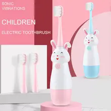 Portable Kids Teeth Care for 3-12 Ages Cute Rabbit Child Toothbrush Sonic Children Electric Toothbrush Soft Bristles