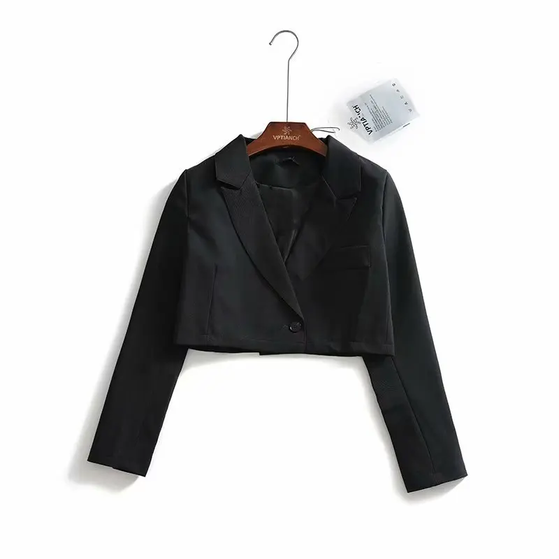 

Online Celebrity Hot Selling 2019 Autumn New Style Short One-Button Ol Commuting Suit Collar Suit Coat Women's