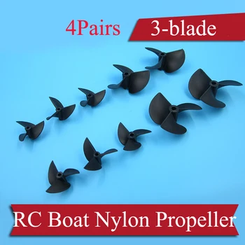 

4Pairs RC Boat Model Modify Accessories Nylon 3-blade Propeller CW CCW Paddle Dia 32/35/36/52/55mm Props for DIY Toys Boats