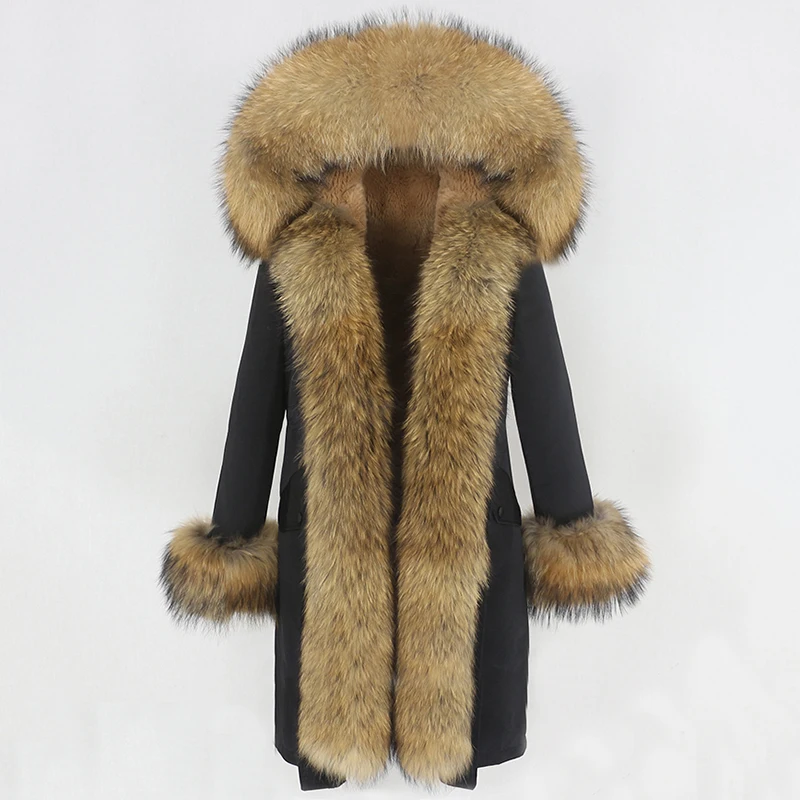 OFTBUY X-long Parka Waterproof Outerwear Real Fur Coat Winter Jacket Women Natural Fox Fur Hood Luxury Outerwear Detachable New