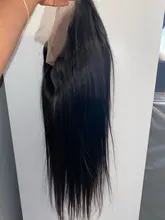 La srta. negro brasileño sin costuras recto 13x4 frente de encaje pelucas de cabello humano Marrón Medio, 4x4, cierre de encaje suizo peluca para las mujeres negras