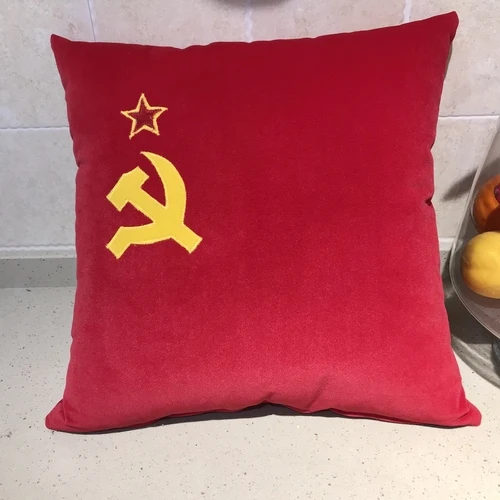 USSR CCCP Soviet Union Pillow Doll Cosplay Plush Toy Hand embroidery Sofa cushion Home Decoration for Gift 40x40CM