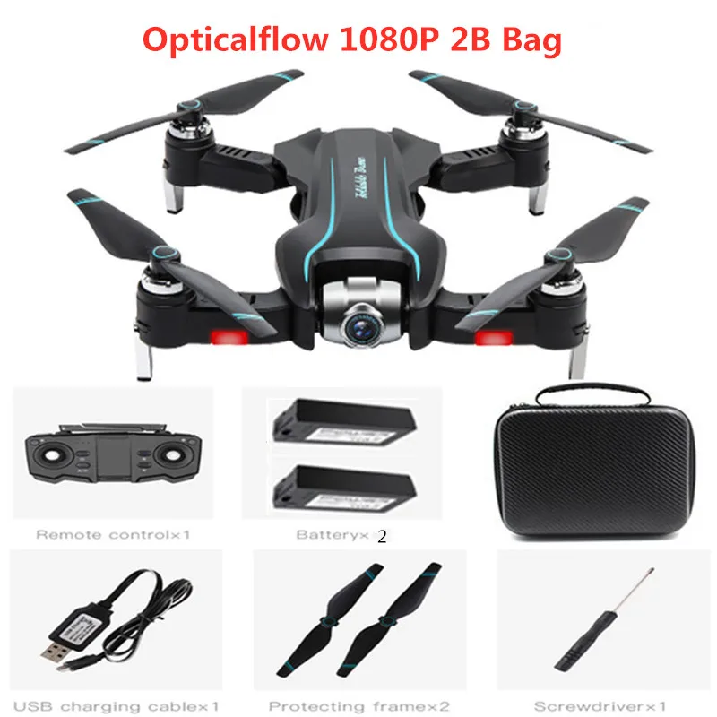 S17 Дрон 4K камера HD 1080P Дрон с Wi-Fi FPV высота обслуживания Квадрокоптер фиксированная точка объемный RC вертолет Дрон камера Дрон - Цвет: 1080P 2B BAG