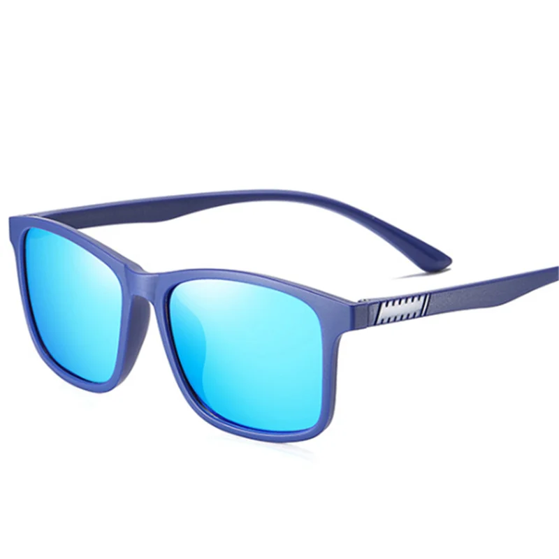 XojoX Vintage Polarized Sunglasses Men Brand Design TR90 Classic Sun Glasses Male Driving Glasses Anti-glare Goggles - Lenses Color: Blueblue