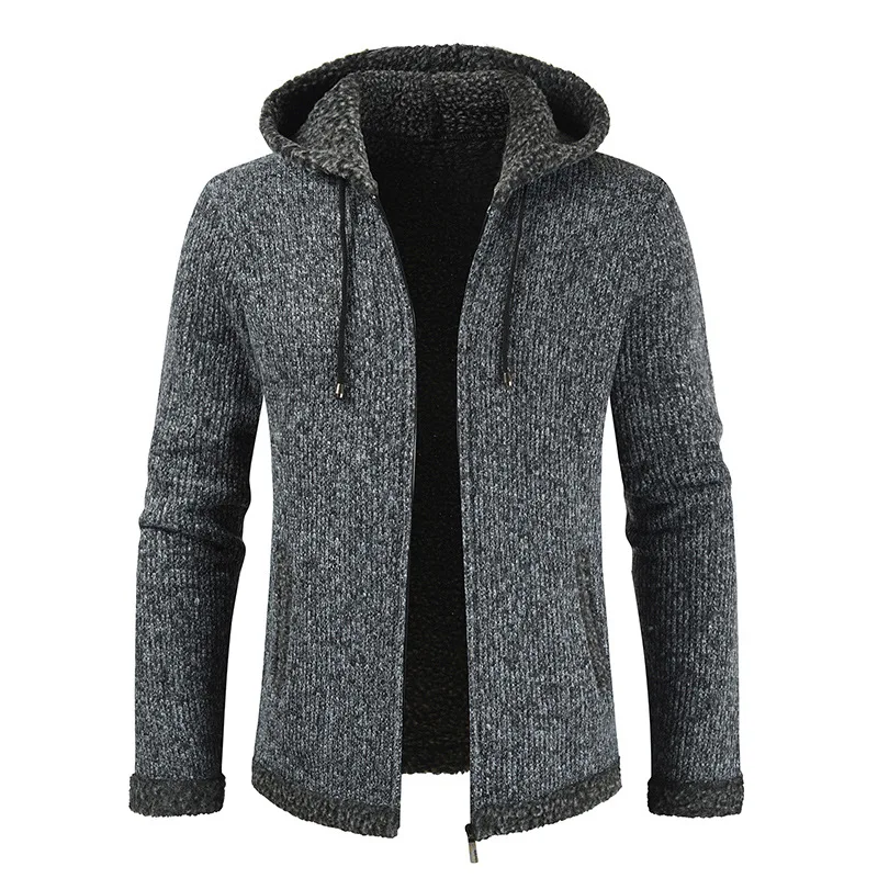 New winter warm hooded Thick Faux Fur Wool Sweater Men Autumn Sweater Coat Male Mens Jackets Casual Zipper Knitwear dropshipping New winter warm hooded Thick Faux Fur Wool Sweater Men Autumn Sweater Coat Male Mens Jackets Casual Zipper Knitwear dropshipping