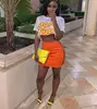 neon orange skirt