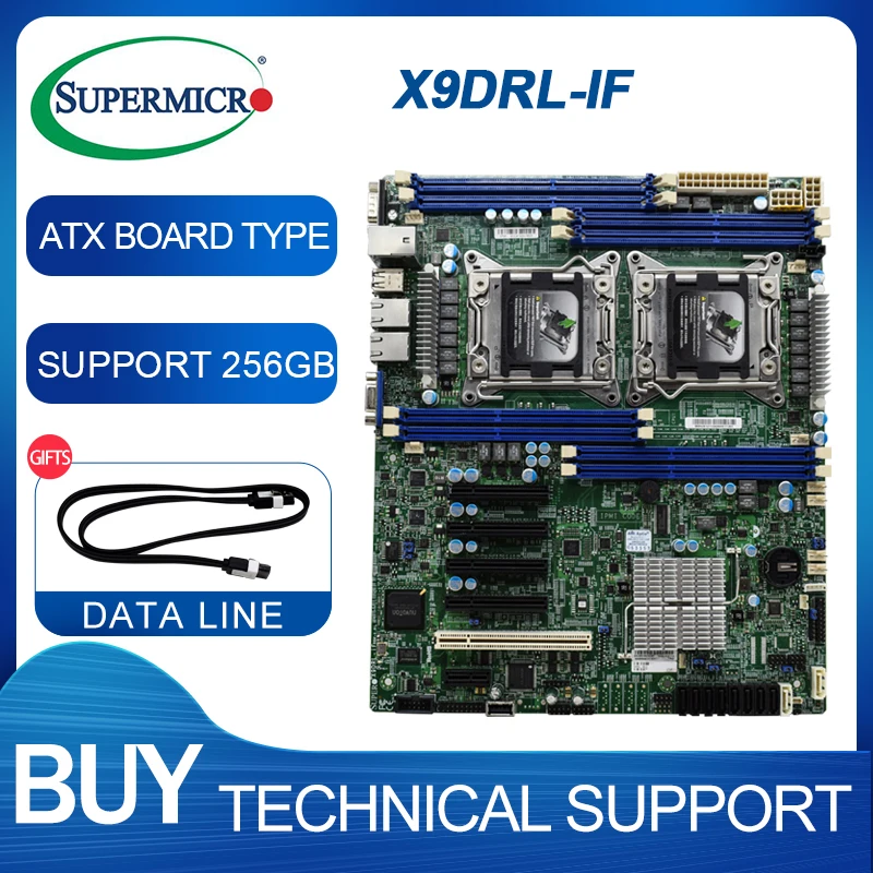 Материнская плата для ПК Supermicro X9DRl iF c602 LGA2011 dual X79 Серверная рабочая станция