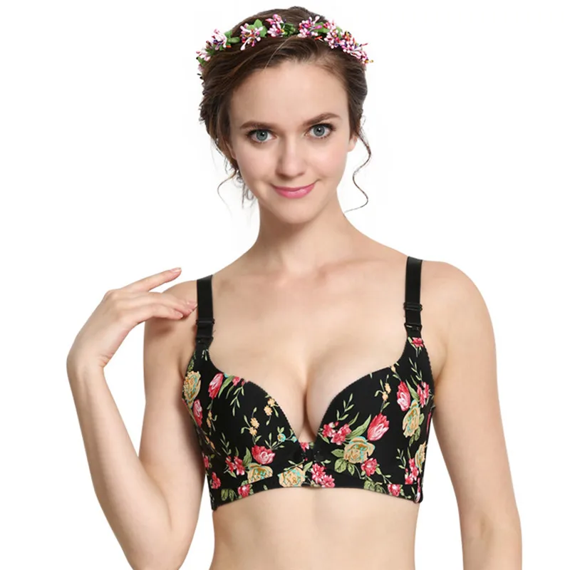 nursing bra Women No Steel Ring Bra Maternity Intimate Breastfeed Button Strip Lactation Bra sujetador lactancia #4AA8 (9)