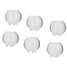 6 шт. домашние декоративные шарообразные прозрачные стеклянные выставочные вазы, подсвечники для эпифитов гидропонный горшок террариум