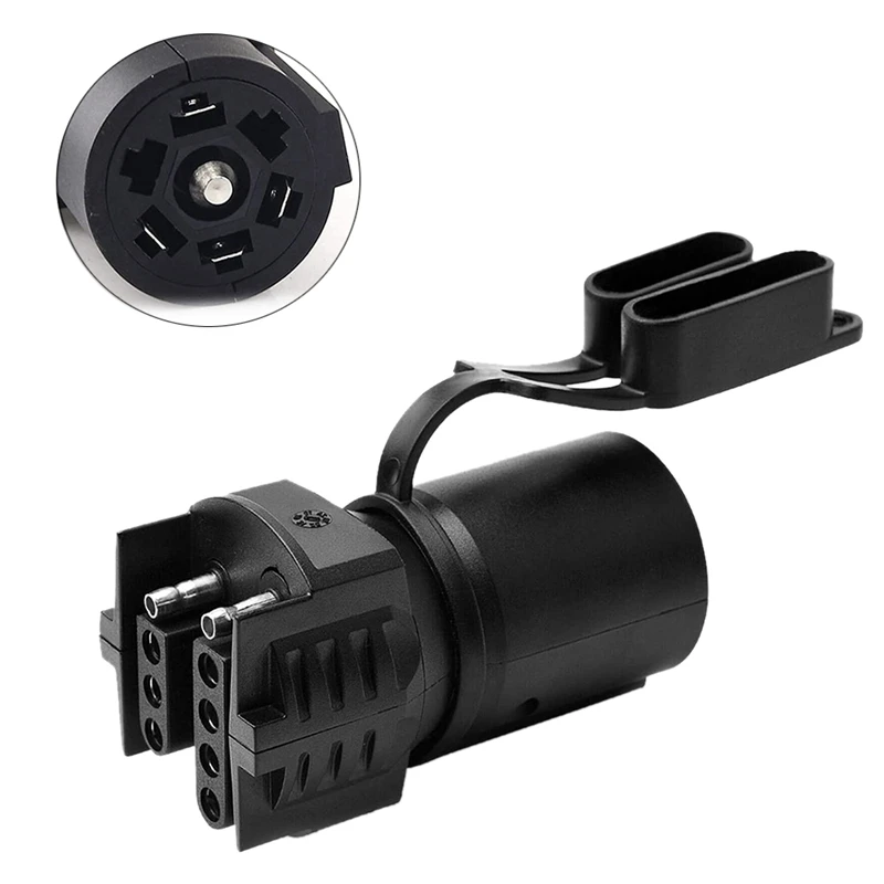 Adaptador de luz para remolque, conector de de remolque redondo 7 a 4 pines, 5 pines, plano, para barco, autocaravana, Camping, viaje|Partes y accesorios de VR| - AliExpress