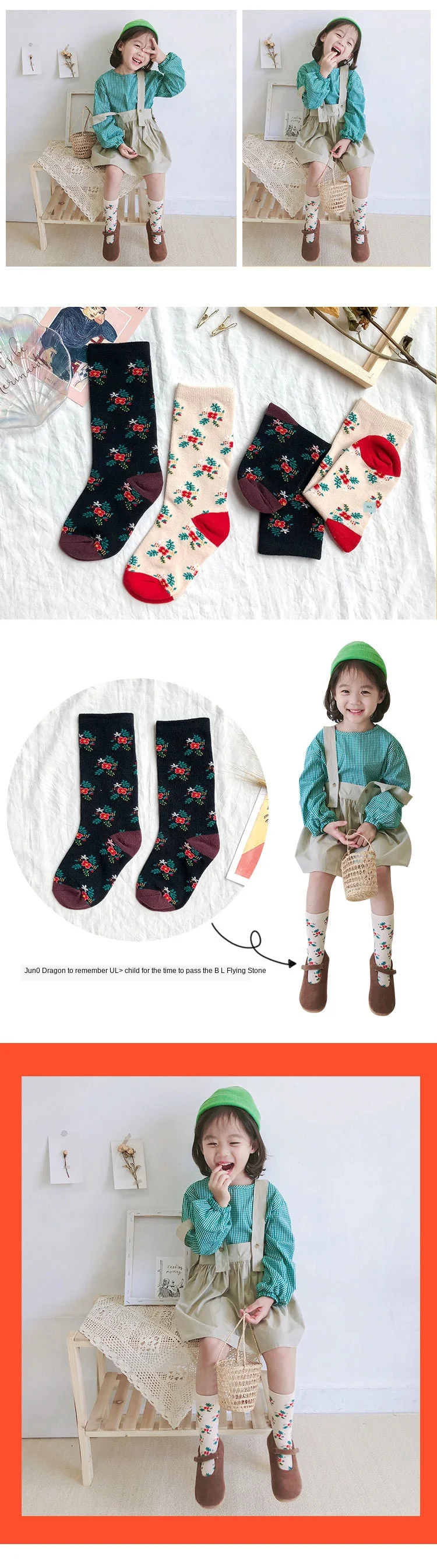 Новые зимние детские носки, 1 пара, носки для девочек из чесаного хлопка с цветным принтом