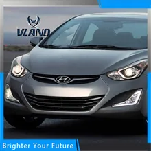 2 шт. ABS дневные ходовые огни для Hyundai ELANTRA 2014 2015 белый + желтый