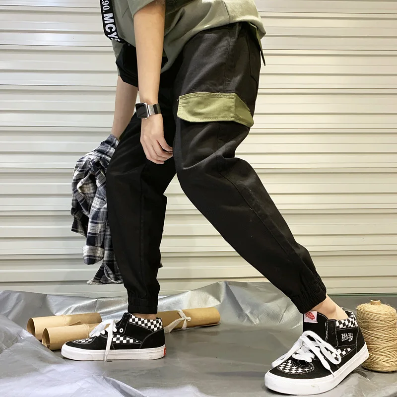 

Spring Pants Men's Korean-style Trend Slim Fit Pants INS Capri CHIC Sports Casual Bib Overall Popular Brand Beam Leg