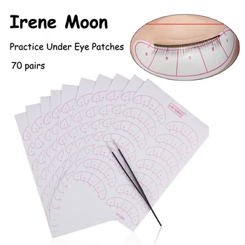 

70pairs Under Eyelashes Patches Eye Pads With Scales Individual False Eyelash Extension Tools Practice Eye Patch Beginner Learn