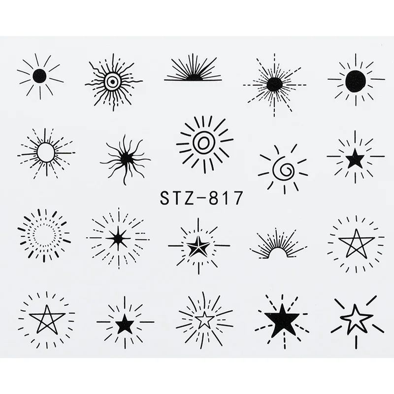 1 шт ногтей воды стикер DIY черный абстрактное изображение искусства ногтя бумаги украшения маникюра - Цвет: STZ-817