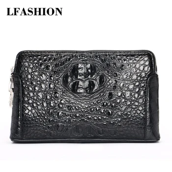 

Men Wallets Large Capacity Cell Phone Pocket Double Zipper Men genuine leather Clutch Bag Passcard Pocket Male Business Wallet