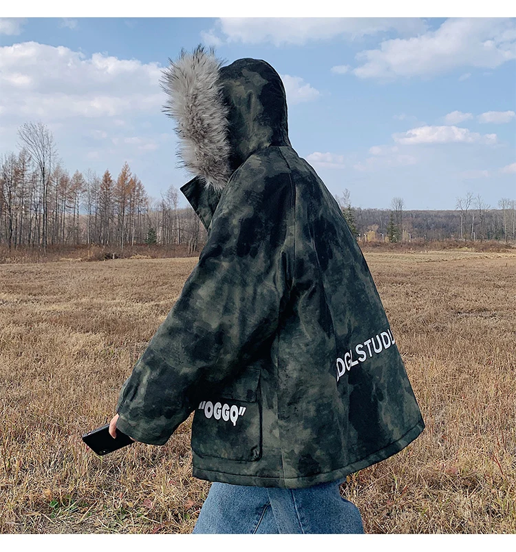 Jaqueta Inverno уличная одежда Хип-Хоп Верхняя одежда Winderbreak Мужская камуфляжная Зимняя парка с капюшоном пальто Мужская теплая плотная куртка для мужчин