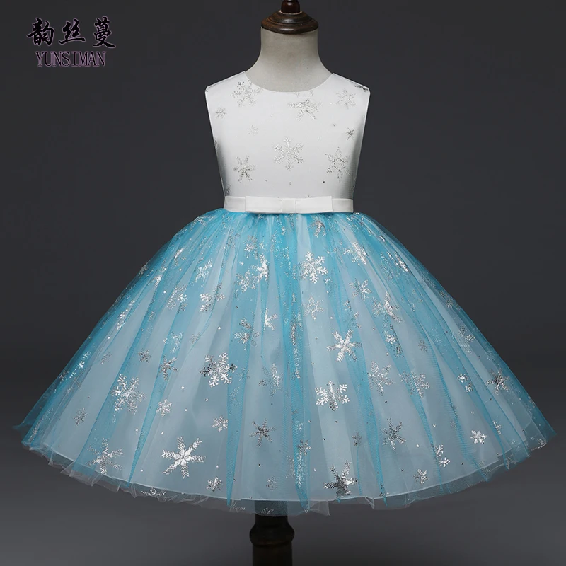 

Kids Girls Party Dresses for Age 2 4 5 6 7 8 9 10 Years Snowflake Print Embroidery Party Dress Girls Cute Princess Costume 2C30A