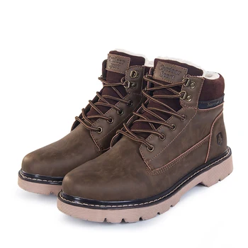 

Lambskin leather men's boots and winter men's shoes ankle boots men's snow shoes work large size 40-46 Big Size Winter Mens Boo