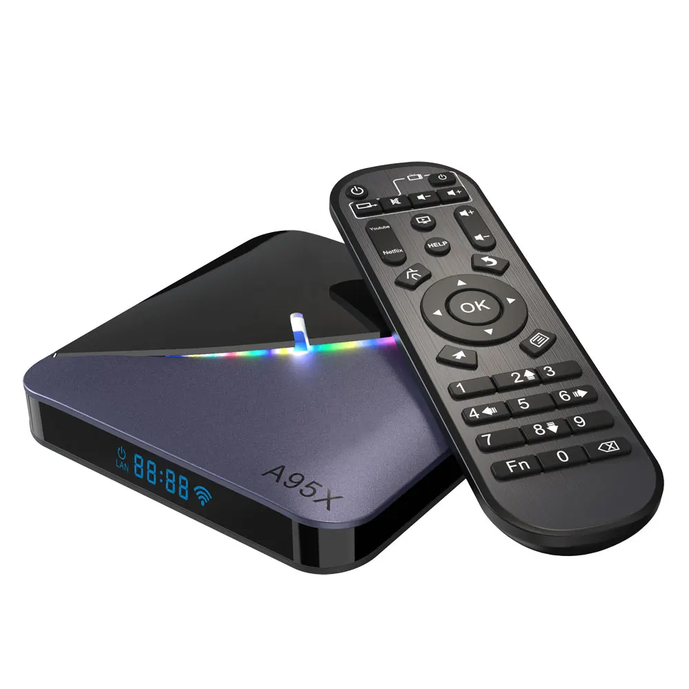 A95X F3 Smart TV Box 4GB+32GB Amlogic S905X3 5G WIFI bluetooth4.0 Android 9.0 HD 4K IR Remote Control with RGB Light Google Play