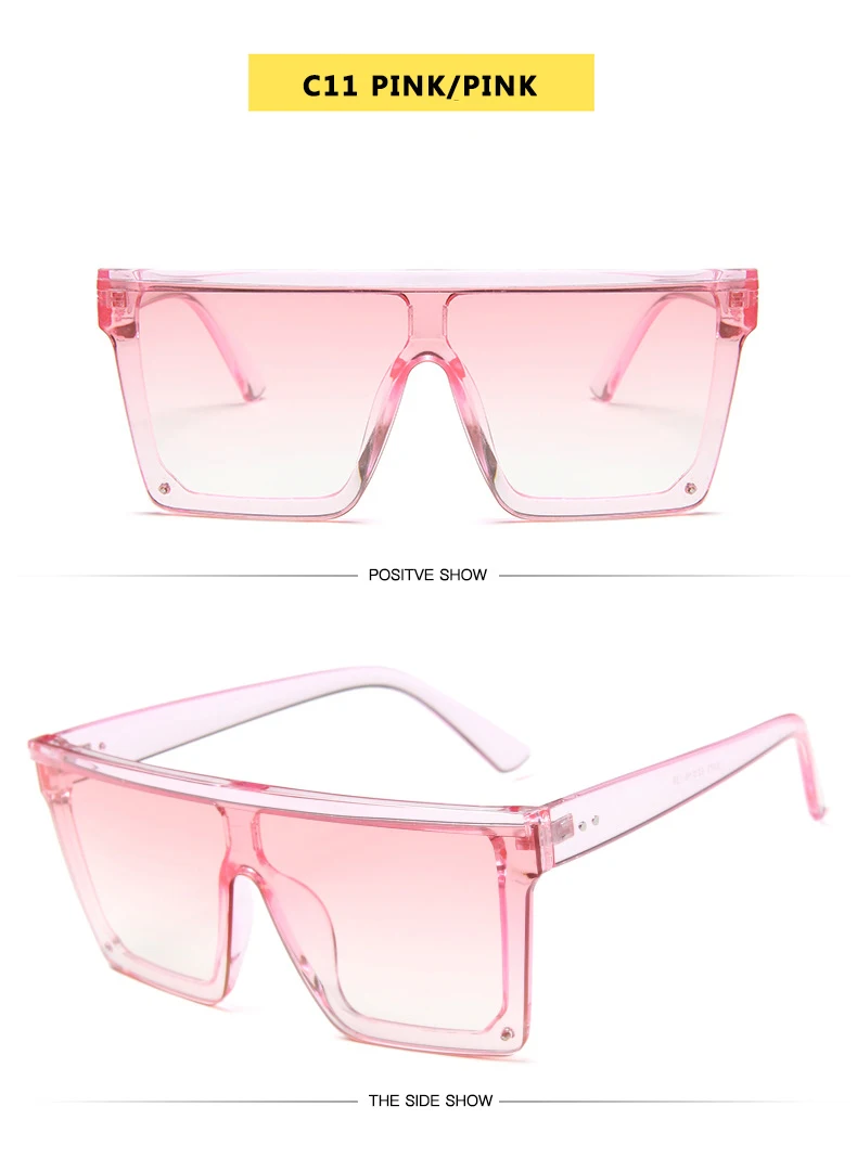 15 цветов, солнцезащитные очки с плоским верхом для мужчин и женщин, брендовые дизайнерские Квадратные Солнцезащитные очки с градиентом, мужские крутые цельные зеркальные очки UV400