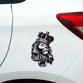 

One Love Lion Crown Animal Cars Sticker 3D Waterproof Vinyl Decal Auto Products Accessories Cars Bumper Door Sticker Decoration
