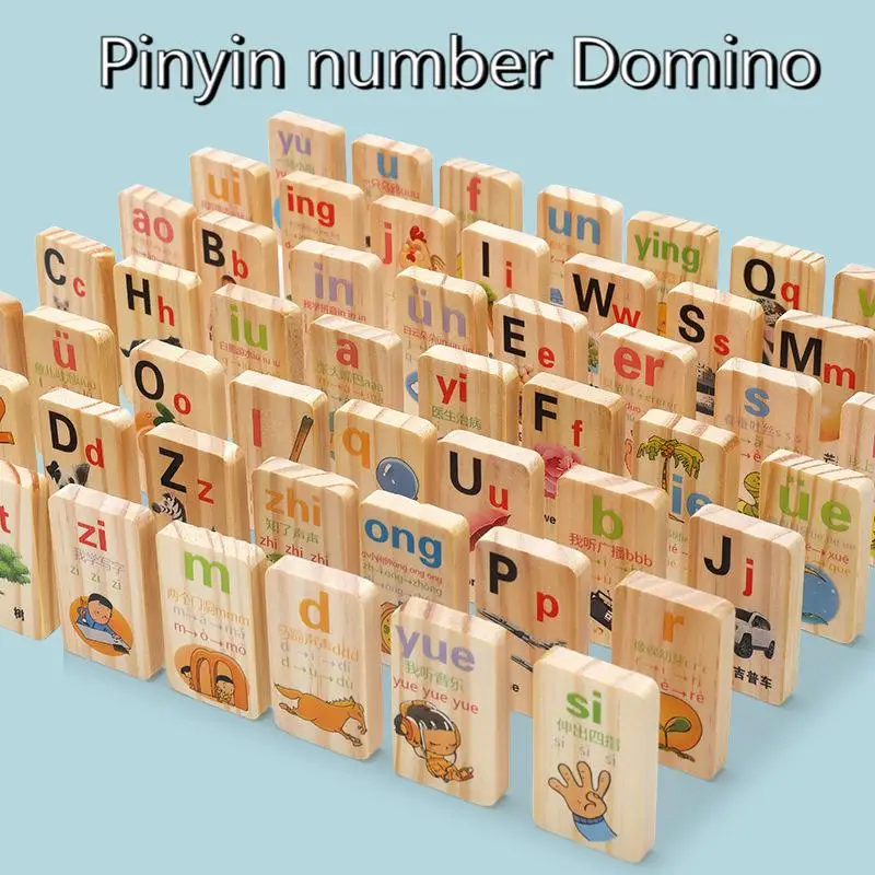 

Деревянные игрушки в виде домино, 100 шт./компл., Детский конструктор для раннего развития, Когнитивное Обучение игрушки Монтессори