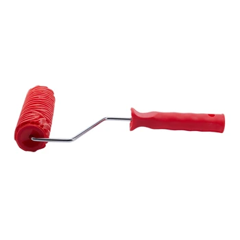 

7Inch Embossed Zebra Stripe Painting Roller with Handle for Wall Decoration