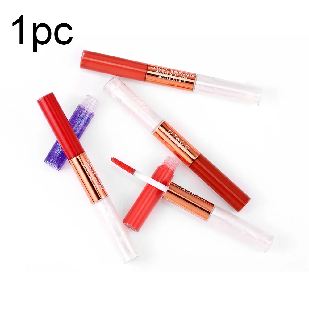 Party Matte Non-stick Cup Lipstick Clear Gift Lip Gloss Double-end Long Lasting Glaze Portable Women Moisturizing For O.TWO.O