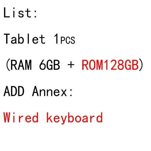 10-дюймовый планшетный ПК Android 9,0 сенсорный планшет две sim-карты Восьмиядерный WiFi 4G планшет 1280*800 ips 10,1 дюймов планшетный ПК - Комплект: 6G128 Wired keyboard