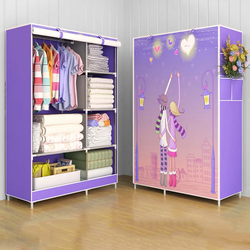  COSTWAY Cloth Wardrobe For clothes Fabric Folding Portable Closet Storage Cabinet Bedroom Home Furn