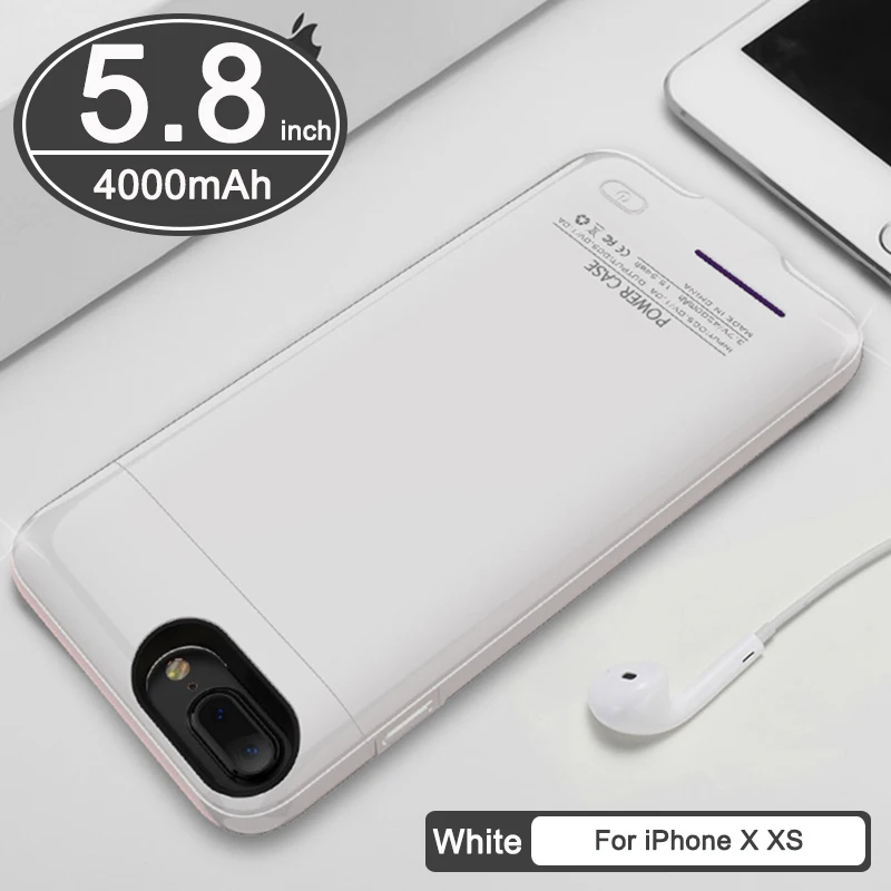 JAVY портативное зарядное устройство для iPhone 6 S 7 8 Plus, чехол для зарядного устройства для iPhone X R Max, портативная Магнитная подставка - Цвет: WH iX iXS