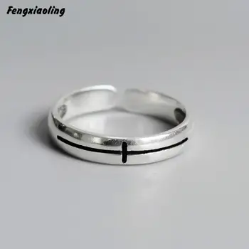 

Fengxiaoling New Fashion 100% Genuine 925 Sterling Silver Vintage Cross Silver Ring For Women Fine Jewelry Cute Accessories 2020