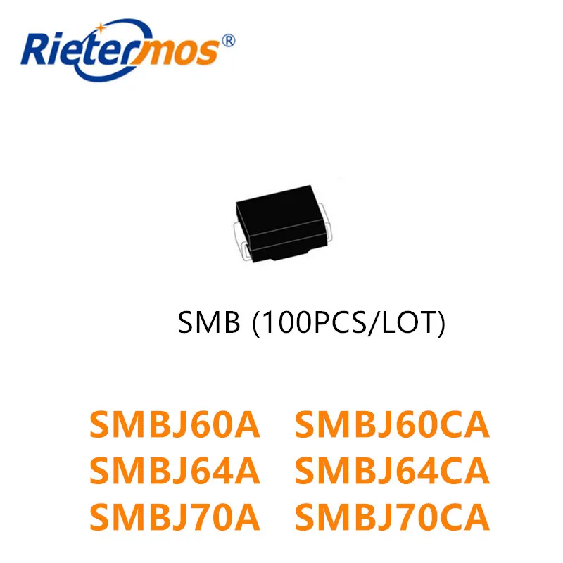 100 шт. SMBJ60 SMBJ60A SMBJ60CA SMBJ64 SMBJ64A SMBJ64CA SMBJ70 SMBJ70A SMBJ70CA SMB высокое качество | Электроника