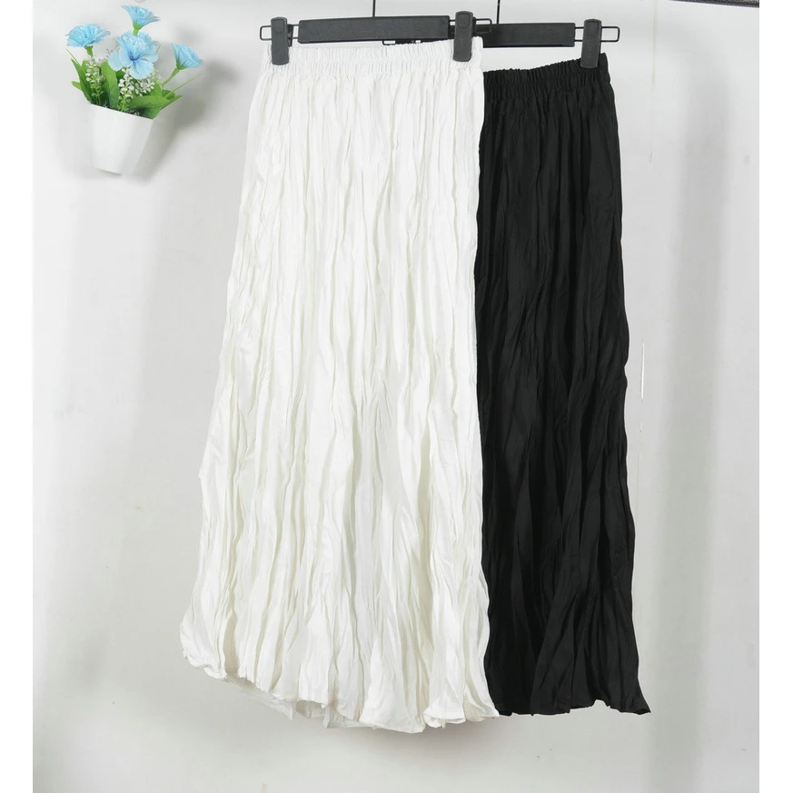 Модные эластичные с высокой талией складные дизайнерские женские длинные белые юбки Boho женские весенние юбки Faldas Jupe Femme Saia