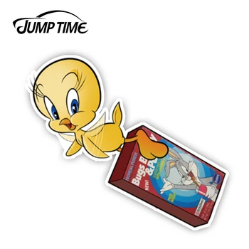 

Jump Time 13cm x12.9cm Cartoon Tweety Fly Bird Vinyl Decal Funny Stickers Car Truck Bumper Windows Waterproof Car Accessories