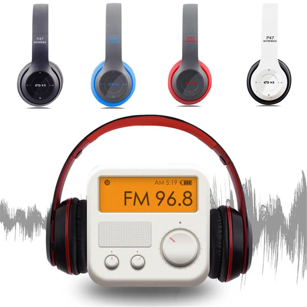 9D HIFI Stereo Foldable Wireless Headphones Bluetooth Headset with mic support SD card For mobile xiaomi iphone sumsamg tablet