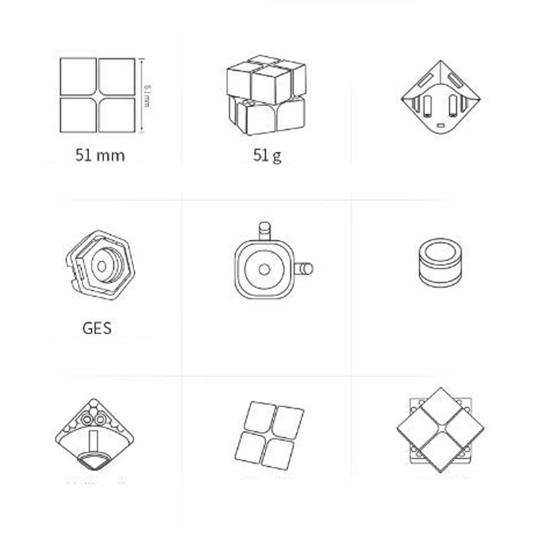GAN 251M Speed 2X2X2 Magic Magnetic Cube Profession Puzzle Education 51mm Cubes Game Children's For Magico Cubo Toys Gift