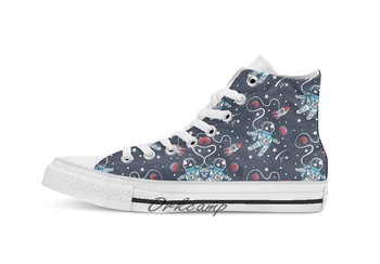 

Space Walk Custom Casual High Top lace-up Canvas shoes sneakers Drop shipping